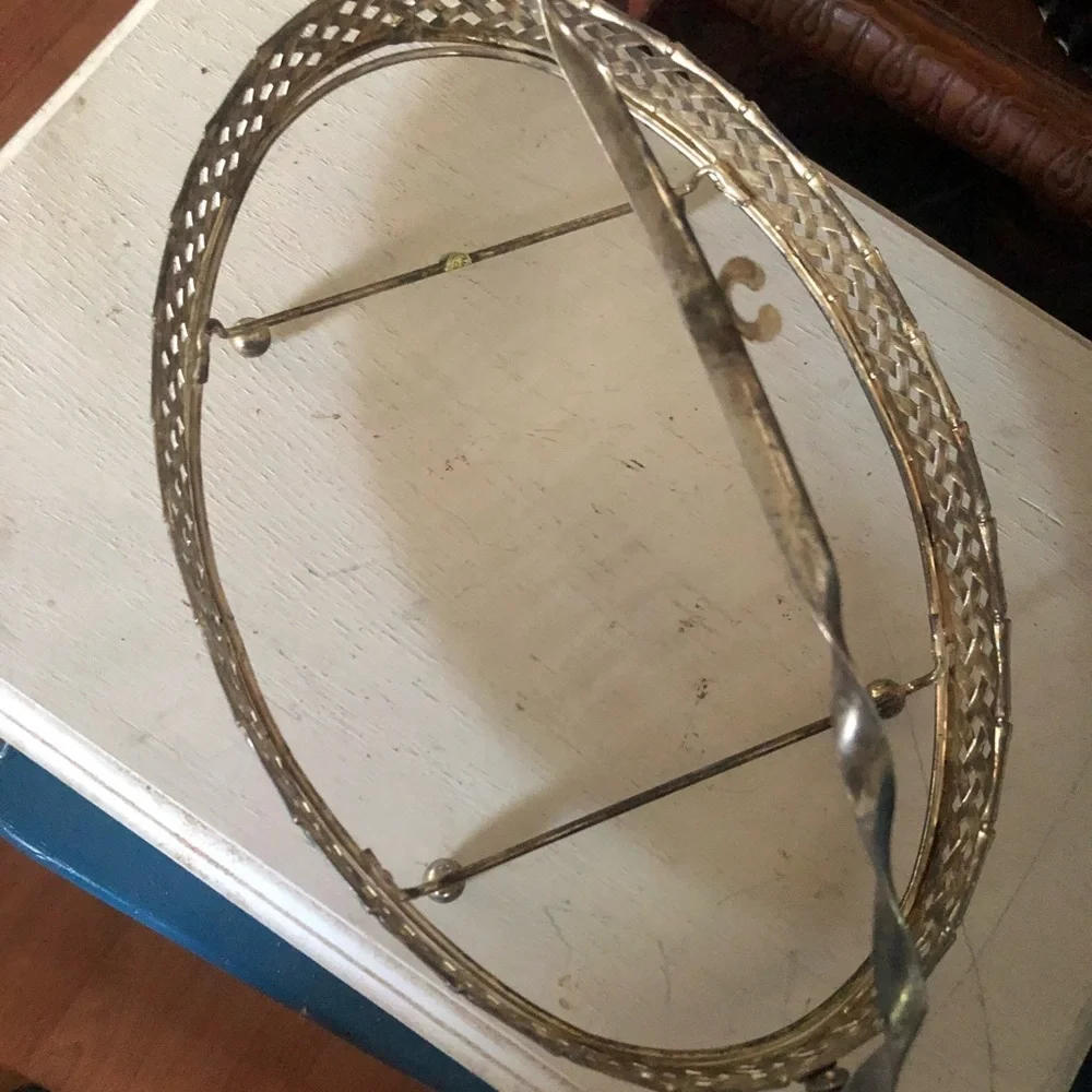 Vintage Silver & Glass Divided Dish Serving Platter